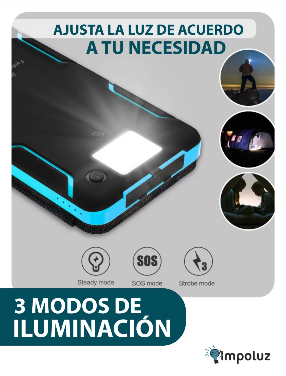 MODOS DE LA POWER BANK 20000mah